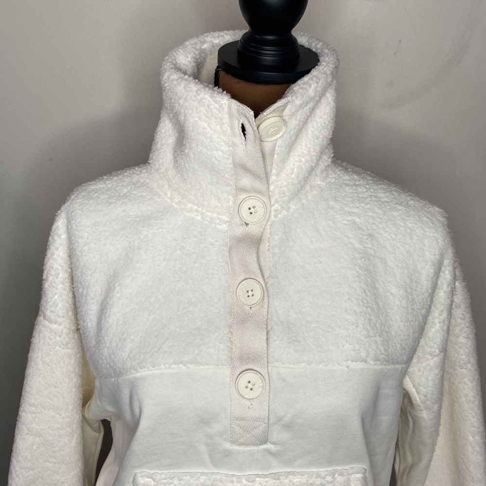 New J Crew Teddy sherpa button-front sweatshirt soft shell fleece jacket sz XXS - Picture 6 of 16